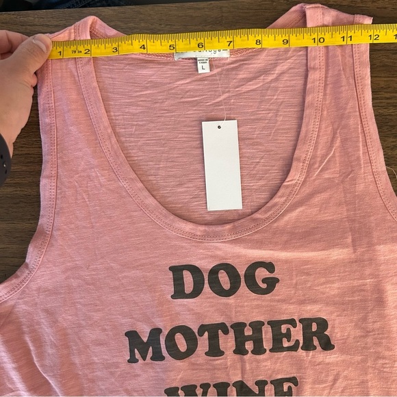 NWT PJ Salvage DOG MOTHER WINE LOVER Pink Graphic Tank Top L - Picture 8 of 11